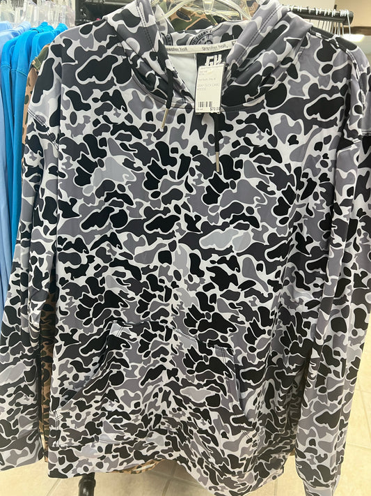 GRAY DUCK CAMO HOODIE L